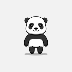 Fototapeta premium Cute panda with happy face