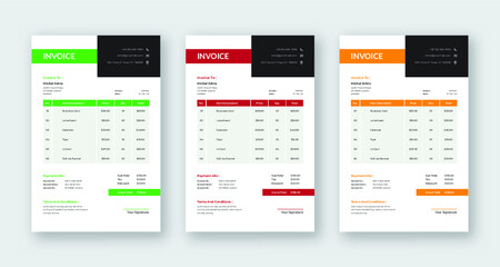 Professional simple modern business invoice template Vector