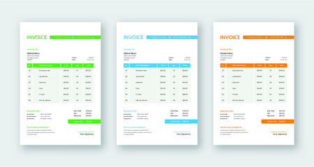 Fototapeta na wymiar Professional simple modern business invoice template Vector