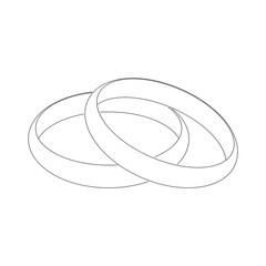 Wedding rings. Happy family symbol. Vector illustration.
