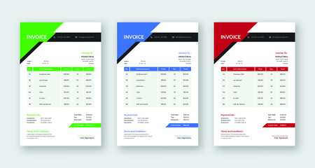 Professional simple modern business invoice template Vector