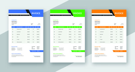 Abstract invoice template design Premium Vector
