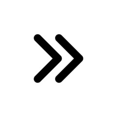 Obraz premium Fast forward double right arrows icon