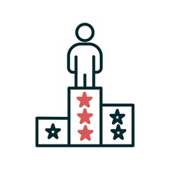 Winner Line Two Colour Vector Icon Design