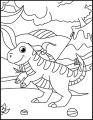 Fototapeta na wymiar dinosaur coloring pages for kids