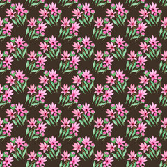 Seamless pattern, watercolor illustration, bouquet of flowers, flowers, roses, summer,Shabby vintage roses, tulips and forget-me-nots vintage seamless pattern, classic chintz floral repeat background 