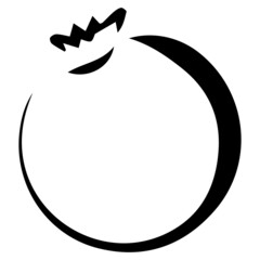 Vector isolated lineart style black color blueberry