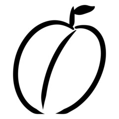 Vector isolated lineart style black color peach