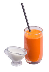 Carrot juice in a glass