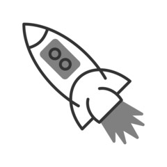 Rocket Line Solid Vector Icon Design