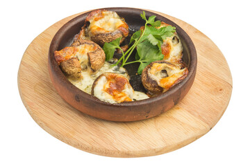 baked mushrooms with cheese and herbs