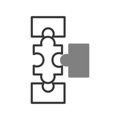 Puzzle Line Solid Vector Icon Design