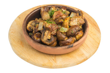 baked mushrooms with onions and herbs