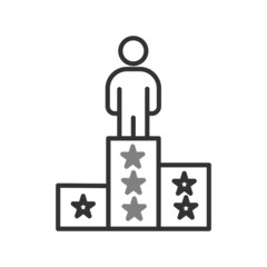 Winner Line Solid Vector Icon Design