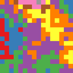 Color Pixels Cloud Abstract Computational Generative Art background illustration