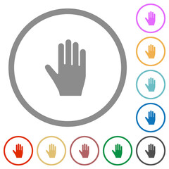 Obraz premium Right hand flat icons with outlines