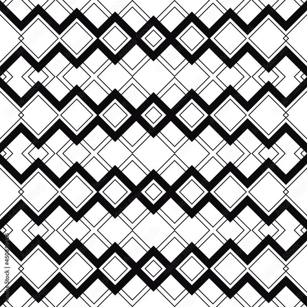 Poster rhombs pattern. vector black empty rhombuses ornament.