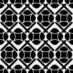 Primitive black ornament. Vector black simple pattern.
