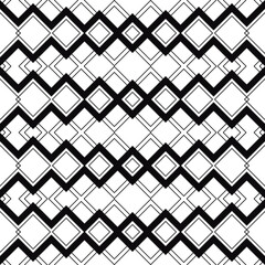 Rhombs pattern. Vector black empty rhombuses ornament.