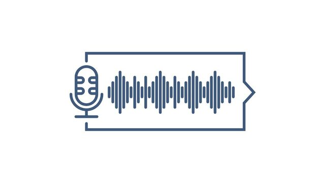 Podcast. Badge, icon stamp logo. Motion graphics.