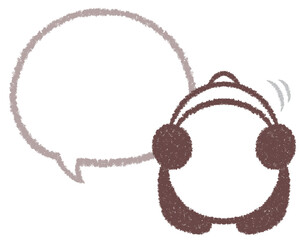 土下座するパンダと線画フキダシ