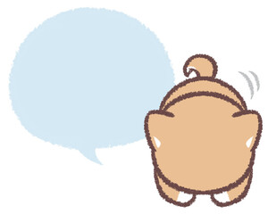 土下座する柴犬とフキダシ