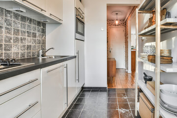 Interior of a beautiful kitchen of an elite house