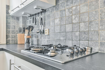 Interior of a beautiful kitchen of an elite house