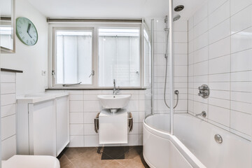 Interior design of beautiful and elegant bathroom