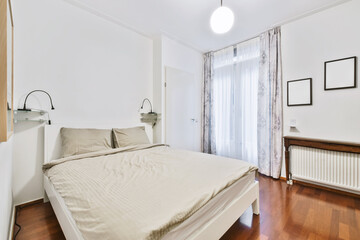 Fototapeta na wymiar Beautiful interior design of modern and cozy bedroom