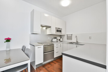 Interior of a beautiful kitchen of an elite house