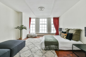 Beautiful interior design of modern and cozy bedroom