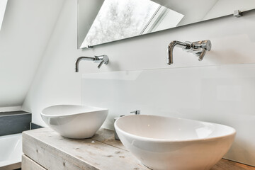 Naklejka na ściany i meble Interior design of beautiful and elegant bathroom