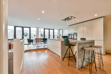 Interior of a beautiful kitchen of an elite house