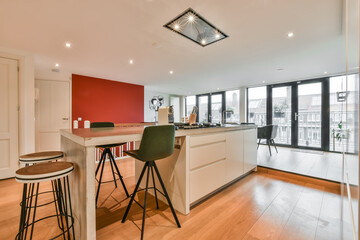 Interior of a beautiful kitchen of an elite house