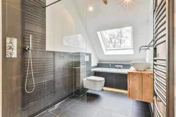 Interior design of beautiful and elegant bathroom