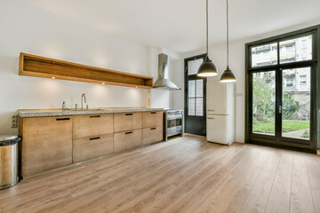Interior of a beautiful kitchen of an elite house