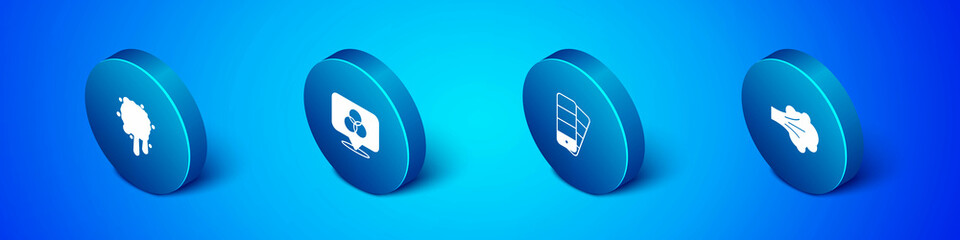 Set Isometric Paint spray, Color palette guide, and RGB and CMYK color mixing icon. Vector
