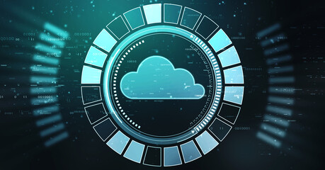 Cloud network in abstract technology background. Cloud networking concept