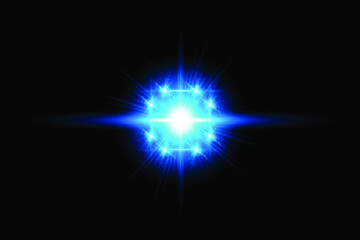  transparent background lens flares pack Blue  lens flares set