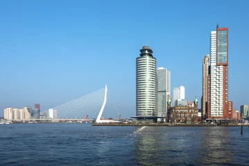 Papier Peint photo autocollant Pont Érasme city skyline Rotterdam 