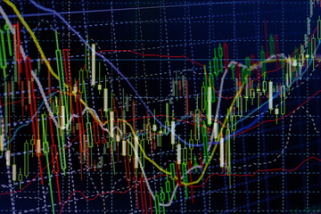 Abstract stock market diagram candle bars trade.