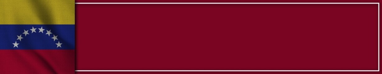 Venezuela Realistic Fabric Texture Effect Banner Long Flag, 3D Illustration