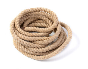 Rope close-up on a white