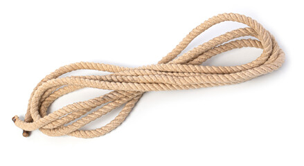 Rope close-up on a white