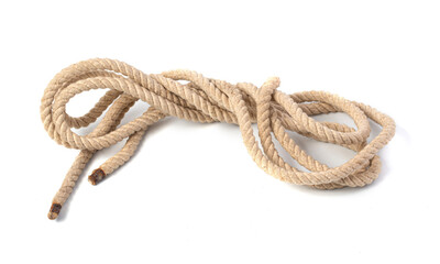 Rope close-up on a white