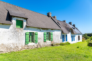 Fototapeta na wymiar Brittany, Ile aux Moines island in the Morbihan gulf, typical houses in the village