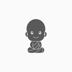 monk icon, buddhist monk vector