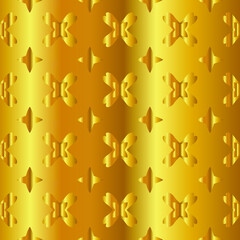 Geometric vector pattern with yellow and white gradient. gold ornament for wallpapers and backgrounds.
