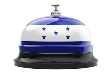 Reception bell with Honduranian flag, 3D rendering